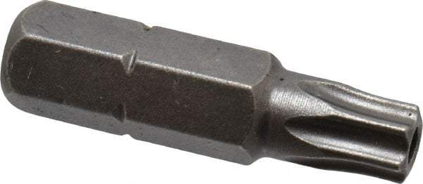 Apex - 1/4" Drive T27 Torx Screwdriver Bit - 1" OAL, Tamper Resistant Bit - Caliber Tooling