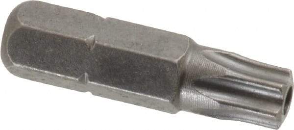 Apex - 1/4" Drive T30 Torx Screwdriver Bit - 1" OAL, Tamper Resistant Bit - Caliber Tooling