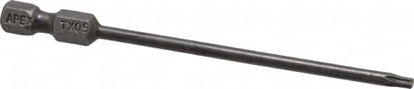 Apex - T9 Torx Bit - 1/4" Hex Drive, 3-1/2" OAL - Caliber Tooling