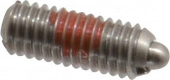 Gibraltar - 10-32, 3/4" Thread Length, 1/8" Plunger Projection, Stainless Steel Threaded Spring Plunger - 0.092" Max Plunger Diam, 3/4" Plunger Length, 2.9 Lb Init End Force, 11.1 Lb Final End Force, 0.0625" Hex - Caliber Tooling