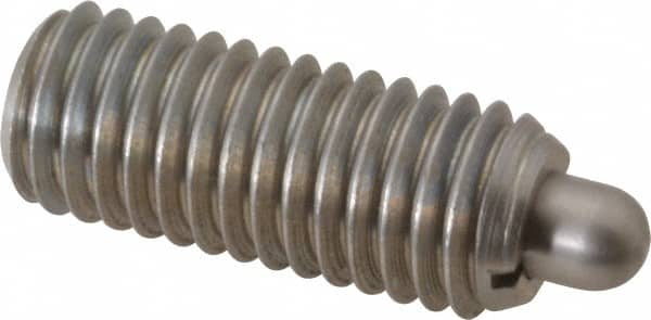 Gibraltar - 1/2-13, 1-1/4" Thread Length, 1/4" Plunger Projection, Stainless Steel Threaded Spring Plunger - 1/4" Max Plunger Diam, 1-1/4" Plunger Length, 6.6 Lb Init End Force, 17.4 Lb Final End Force, 0.1562" Hex - Caliber Tooling