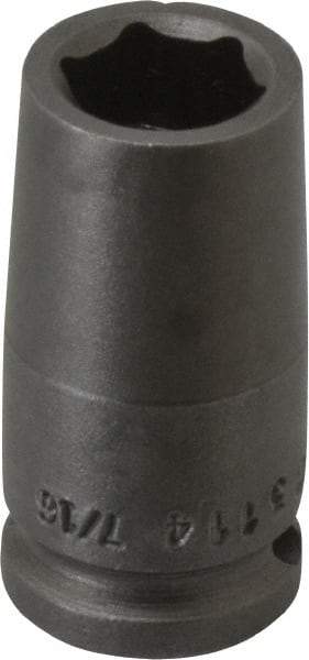 Apex - 3/8" Drive 7/16" Standard Tapered Impact Socket - 6 Points, 1-1/4" OAL - Caliber Tooling