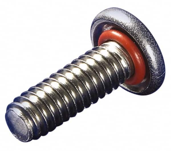 APM HEXSEAL - #10-32, 3/8" Length Under Head, Pan Head, #2 Phillips Self Sealing Machine Screw - Uncoated, 18-8 Stainless Steel, Silicone O-Ring - Caliber Tooling