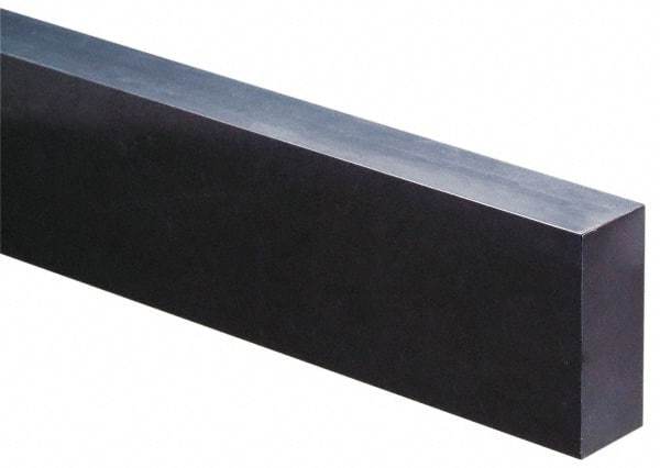 Made in USA - 4 Ft. Long x 1 Inch Wide x 3/4 Inch High, Acetal, Rectangular Plastic Bar - Porosity Free, Black - Caliber Tooling