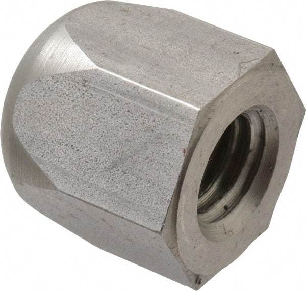 Morton Machine Works - 1/2-13" UNC, 7/8" Width Across Flats, Uncoated, Stainless Steel Acorn Nut - 15/16" Overall Height, Grade 303, TCMAI - Caliber Tooling