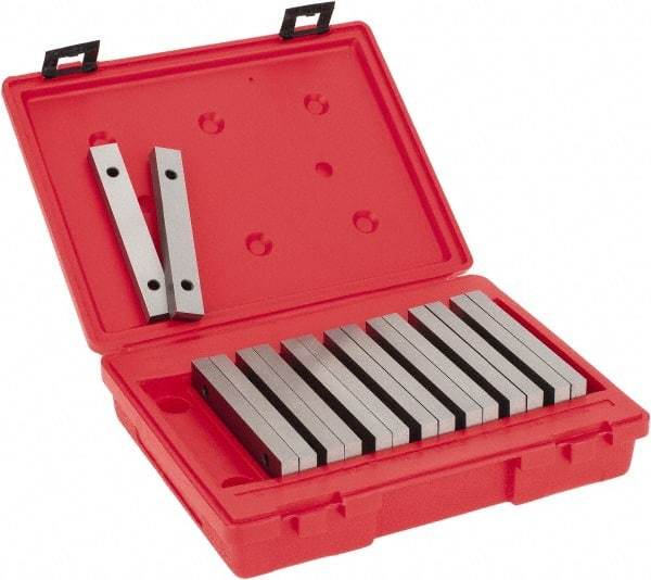 Value Collection - 16 Piece, 6 Inch Long Tool Steel Parallel Set - 7/8 to 1-3/4 Inch High, 1/2 to 1/2 Inch Thick, 55-62 RC Hardness, Sold as 8 Pair - Caliber Tooling