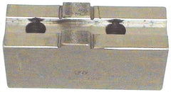 H & R Manufacturing - 8" Chuck Capacity, Tongue & Groove Attachment, Square Soft Lathe Chuck Jaw - Steel, 1-3/4" Btw Mount Hole Ctrs, 3-1/2" Long x 1-1/2" Wide x 3-3/8" High, 5/16" Groove - Caliber Tooling