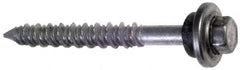 Made in USA - 1/4" Diam, 1-3/4" Length Under Head, Hex Drive, Concrete Screw & Masonry Fastener - Stainless Steel, Silver Climaseal Finish, Includes Drill Bit - Caliber Tooling