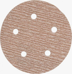 Norton - 5" Diam, 240 Grit, Aluminum Oxide Hook & Loop Disc - Very Fine Grade, Coated, B Weight Paper Backing, Series A275 - Caliber Tooling