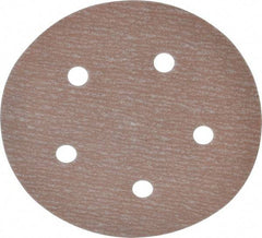 Norton - 5" Diam, 320 Grit, Aluminum Oxide Hook & Loop Disc - Extra Fine Grade, Coated, B Weight Paper Backing, Series A275 - Caliber Tooling