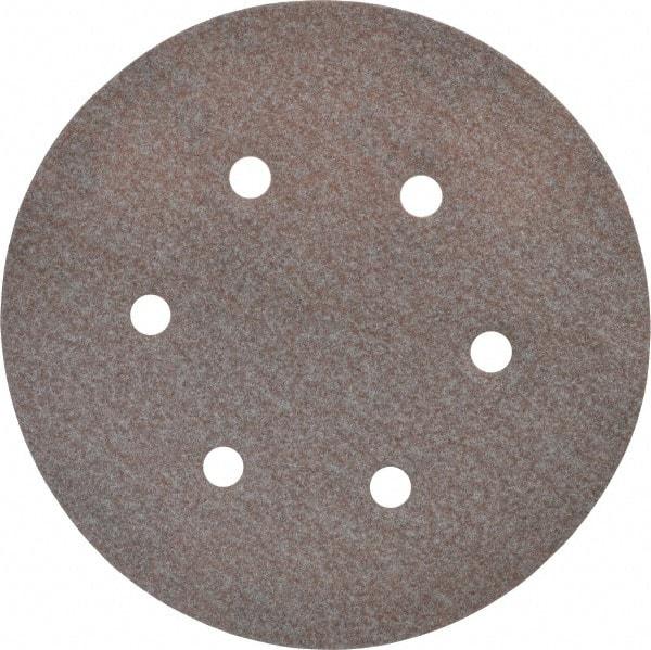 Norton - 6" Diam, 120 Grit, Aluminum Oxide Hook & Loop Disc - Fine Grade, Coated, B Weight Paper Backing, Series A275 - Caliber Tooling