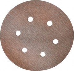 Norton - 6" Diam, 220 Grit, Aluminum Oxide Hook & Loop Disc - Very Fine Grade, Coated, B Weight Paper Backing, Series A275 - Caliber Tooling