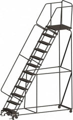 Steel Rolling Ladder: 12 Step Perforated Tread