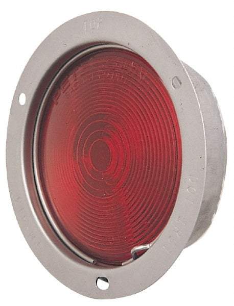 Peterson - 4-1/2" Diam, Red Lens & Reflector - Steel, 12 Volt - Caliber Tooling