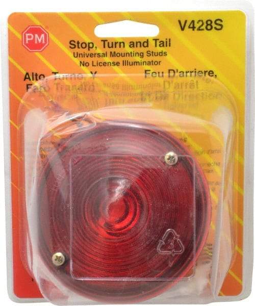 Peterson - 3-3/4" Diam, Red Lens & Reflector - Plastic, 12 Volt - Caliber Tooling