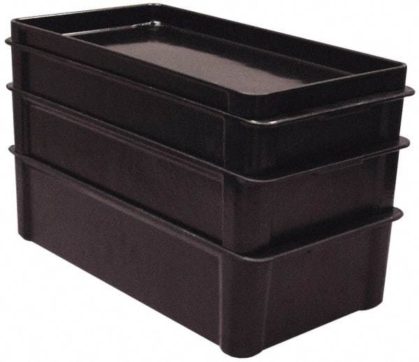 MFG Tray - 200 Lb Load Capacity Black Fiberglass Tote Container - Stacking, 23.4" Long x 12" Wide x 3.1" High - Caliber Tooling