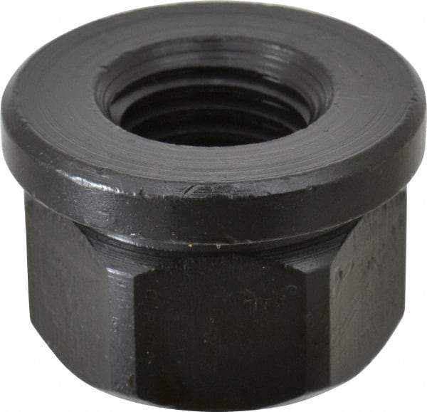 TE-CO - 7/8-9, 1-3/4" Flange Diam, 1-1/8" High, 1-7/16" Across Flats, Flange Nut - Grade 12L14 Steel, Black Oxide Finish, 1/4" Flange Height, TCMAI - Caliber Tooling