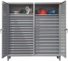 Strong Hold - 10 Bin Locking Storage Cabinet - Steel, 28" Wide x 20" Deep x 40" High, Dark Gray - Caliber Tooling