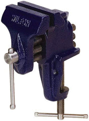 Wilton - 3" Jaw Width x 2-1/2" Jaw Opening Capacity, 2-5/8" Throat Depth, Bench & Pipe Combination Vise - 3/8" Max Pipe Capacity, Stationary Base, Clamp-On Attachment, Cast Iron - Caliber Tooling