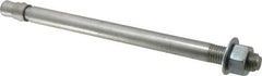 Red Head - 3/4" Diam, 3/4-10, 12" OAL, Grade 3, Wedge Expansion Concrete Anchor - Steel, Zinc Plated, 1-3/4" Thread Length, Tie Wire Head, 3/4" Drill - Caliber Tooling