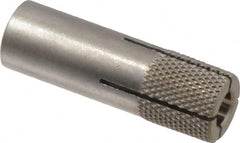 Red Head - 5/8" Diam, 5/8" Drill, 1-1/2" Min Embedment Drop-In Concrete Anchor - 303, 18-8 Stainless Steel, Slotted Drive, 3/4" Thread Length - Caliber Tooling