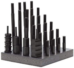 Gibraltar - 38 Piece, 5/8-11 Stud, 13/16" T Slot, T Nut & Stud Kit - 1-1/4" T-Slot Nut Width, 3, 4, 5, 6, 7, 8" Stud Lengths - Caliber Tooling