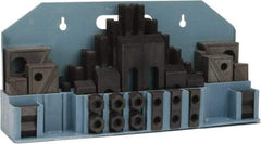 Value Collection - 52 Piece Fixturing Step Block & Clamp Set with 1" Step Block, 11/16" T-Slot, 5/8-11 Stud Thread - 1-1/8" Nut Width, 3, 4, 5, 6, 7 & 8" Stud Lengths - Caliber Tooling