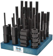 TE-CO - 41 Piece, 5/8-11 Stud, T Nut & Stud Kit - 3, 4, 5, 6, 7, 8" Stud Lengths - Caliber Tooling