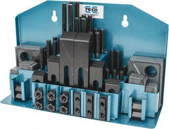 TE-CO - 52 Piece Fixturing Step Block & Clamp Set with 25mm Step Block, 12mm T-Slot, M10x1.5 Stud Thread - 19mm Nut Width, 80, 110, 125, 150, 175 & 200mm Stud Lengths - Caliber Tooling