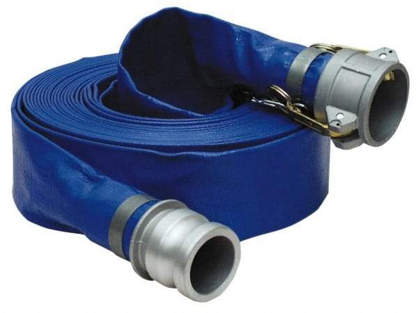 Alliance Hose & Rubber - -5 to 130°F, 2" Inside x 2" Outside Diam, PVC Liquid Suction & Discharge Hose - Blue, 100' Long, 80 psi Working Pressure - Caliber Tooling