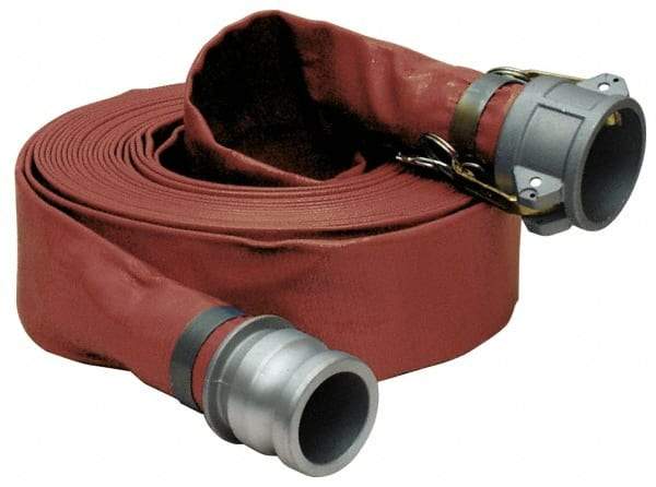 Alliance Hose & Rubber - -5 to 130°F, 4" Inside x 4" Outside Diam, PVC Liquid Suction & Discharge Hose - Brown, 100' Long, 100 psi Working Pressure - Caliber Tooling