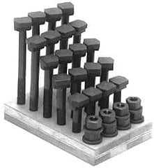 Gibraltar - 28 Piece, 5/8-11, 2 to 6" Length Range, T-Slot Bolt Assortment - 5/8" Slot Width, Grade 8 Steel - Caliber Tooling