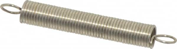 Made in USA - 1/4" OD, 3.01 Lb Max Load, 3-3/16" Max Ext Len, 0.028" Wire Diam Extension Spring - 1.76 Lb/In Rating - Caliber Tooling