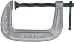 Gibraltar - Light-Duty 2-1/2" Max Opening, 1-7/16" Throat Depth, Cast Iron Standard C-Clamp - 600 Lb Capacity, 0" Min Opening, Standard Throat Depth, Malleable Cast Iron Screw - Caliber Tooling