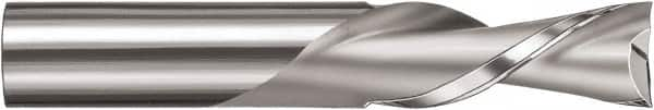 SGS - 1/2" Cutting Diam x 1-1/4" Length of Cut, 2 Flute, Downcut Spiral Router Bit - Uncoated, Right Hand Cut, Solid Carbide, 3" OAL x 1/2" Shank Diam, Square End - Caliber Tooling