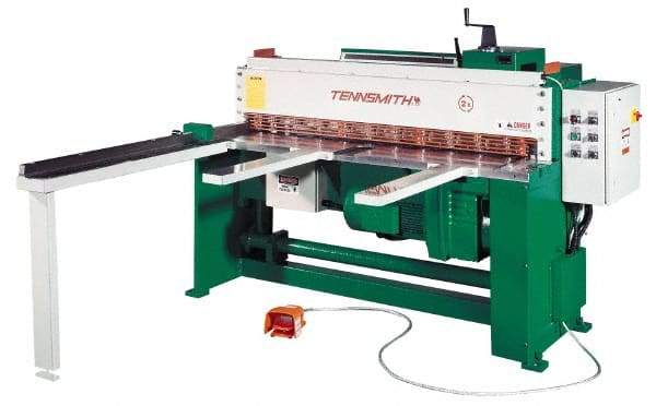 Tennsmith - 52-1/4 Inch Long Blade, Electric Power Floor Shear - 72 Inch Wide x 27 Inch Deep x 56 Inch High, 0.0787 Inch Stainless Steel Capacity, 0.1378 Inch Mild Steel Capacity, 24 Inch Back Gauge Range - Caliber Tooling