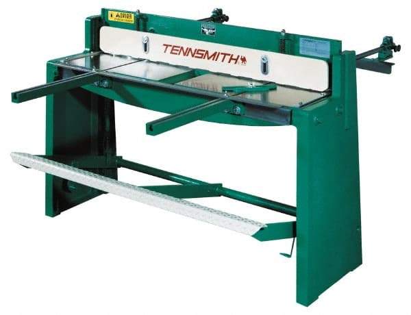 Tennsmith - 52-1/4 Inch Long Blade, Manual Power Floor Shear - 61 Inch Wide x 36 Inch Deep x 42 Inch High, 0.0394 Inch Stainless Steel Capacity, 0.0630 Inch Mild Steel Capacity, 30 Inch Back Gauge Range - Caliber Tooling