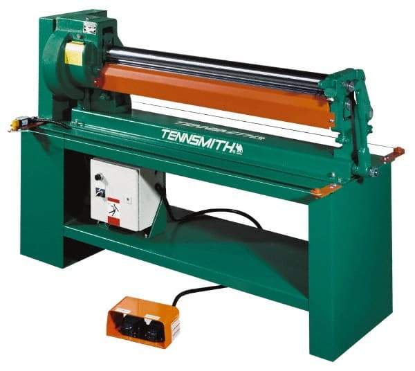 Tennsmith - 20 Gauge Max Stainless Steel Capacity, 49 Inch Max Forming Width, Floor Machine, Electric Slip Roll - 3/4 hp, 77 Inch Overall Width, x 50 Inch Overall Height, 3 Inch Slip Roll Diameter, 3/8, 1/2, 5/8 Inch Wire Groove Width, 230/460 Voltage - Caliber Tooling