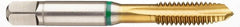 Guhring - 1/2-13 UNC, 4 Flutes, Plug Chamfer, TiN Finish, Cobalt Spiral Point STI Tap - 0.48" Shank Diam, 0.36" Square Size, 3B Class of Fit, Series 3990 - Exact Industrial Supply