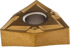 Seco - WNGP431 MF1 Grade CP200 Carbide Turning Insert - TiAlN/TiN Finish, 80° Trigon, 1/2" Inscr Circle, 3/16" Thick, 1/64" Corner Radius - Caliber Tooling