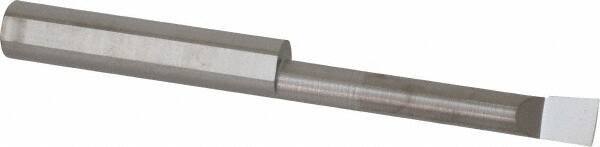 Accupro - 0.2" Min Bore Diam, 1.3" Max Bore Depth, 1/4 Shank Diam, Corner Radius Boring Bar - 0.005 to 0.008" Corner Radius, Right Hand Cut, Solid Carbide, Bright Finish - Exact Industrial Supply