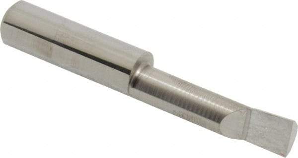 Accupro - 0.32" Min Bore Diam, 1-1/4" Max Bore Depth, 3/8 Shank Diam, Corner Radius Boring Bar - 0.005 to 0.008" Corner Radius, Right Hand Cut, Solid Carbide, Bright Finish - Exact Industrial Supply