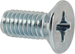 Value Collection - M6x1.00 Metric Coarse, 14mm OAL Phillips Drive Machine Screw - Flat Head, Grade 4.8 Steel, Zinc-Plated Finish, Without Washer - Caliber Tooling