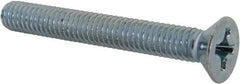 Value Collection - 5/16-18 UNC, 2-1/2" OAL Phillips Drive Machine Screw - Flat Head, Grade J82 Steel, Zinc-Plated Finish, Without Washer - Caliber Tooling