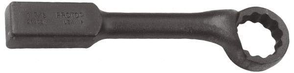 Proto - 4-1/8" 12 Point Striking Box Wrench - Single End, 6-1/4" Head Diam x 2-3/8" Head Thickness, 18" OAL, Steel, Black Finish, 60° Offset - Caliber Tooling