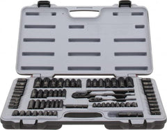 Stanley - 69 Piece 1/4 & 3/8" Drive Standard Deep Socket Set - 6 Points, 3/16 to 3/4", 7 to 19mm, Inch/Metric Measurement Standard - Caliber Tooling