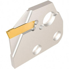 Iscar - Left Hand, 2.5mm Insert Width, Indexable Cutoff and Grooving Support Blade - DGAD 2B-D20 - Caliber Tooling