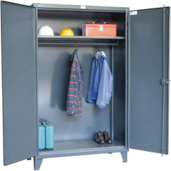 Strong Hold - 1 Shelf Combination Storage Cabinet - Steel, 36" Wide x 24" Deep x 72" High, Dark Gray - Caliber Tooling