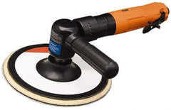 Cleco - 7" Pad Diam, 3,300 RPM, 0.9 hp, Handheld Pneumatic Buffer - 38 CFM, 5/8-11" Spindle Thread, 1/4" Inlet - Caliber Tooling