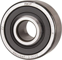 SKF - 10mm Bore Diam, 30mm OD, Double Seal Self Aligning Radial Ball Bearing - 14mm Wide, 2 Rows, Round Bore, 389 Lb Static Capacity, 1,810 Lb Dynamic Capacity - Caliber Tooling